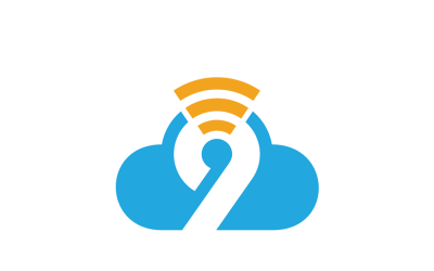 Cloud Negen Vector Logo Sjabloon
