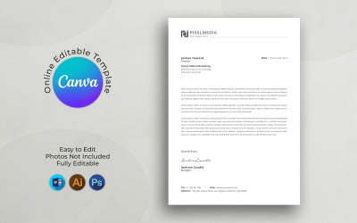 Modèle de papier à en-tête d&amp;#39;entreprise minimal Canva