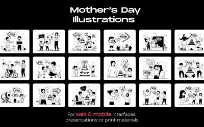 25 Mors Dag Illustrationer
