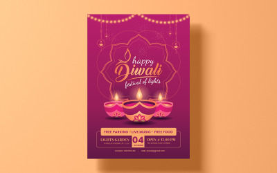 Sjabloon voor creatieve Diwali-flyer