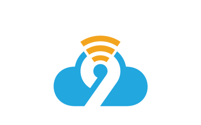 Szablon logo wektor chmura dziewięć