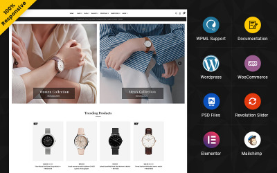 Timen - Watch Fashion і багатоцільова тема WooCommerce Elementor