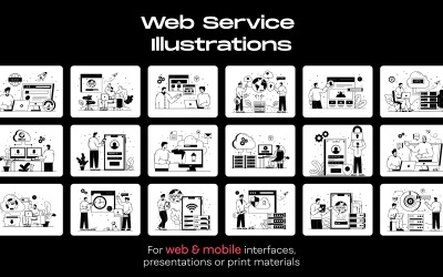 50 Web Services Illustrationer