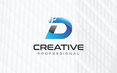 Criativo - Modelo de Logotipo da Letra D abstrata