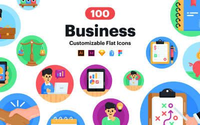 100 icone di vettori aziendali