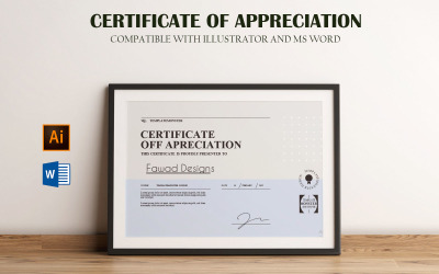 Достижение - Шаблон благодарственного сертификата