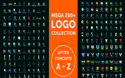 Kreativní 200+ mega loga dopisy AZ