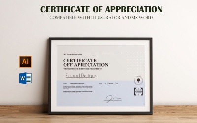 Ottieni - Modello di certificato di apprezzamento