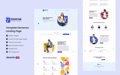 Edustar - готовый к использованию шаблон Elementor для школы, коллажей и университетского образования