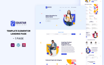 Edustar - Plantilla Elementor lista para usar para educación escolar, collages y universitaria