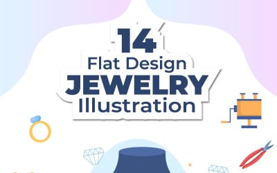 14 Jewelry Shop and Maker Flat Design Illustration
