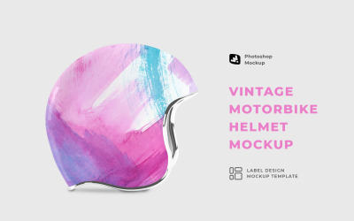 Maqueta de casco de moto vintage