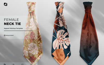 Ovanifrån mockup för kvinnlig slips