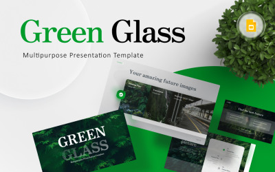 Plantilla de diapositivas de Google profesional multipropósito de Green Glass