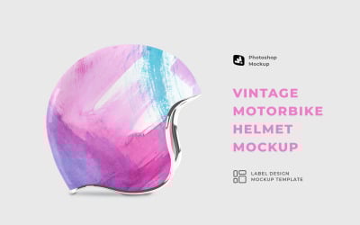 Vintage Motosiklet Kaskı Mockup