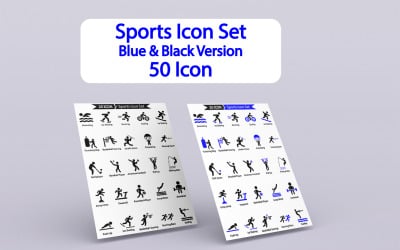 Conjunto de 50 ícones de esportes premium