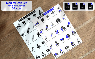 Conjunto de 50 iconos médicos premium