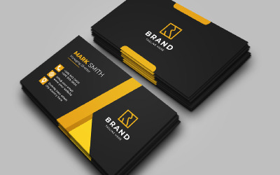 elegante y creativa tarjeta de visita negra amarilla