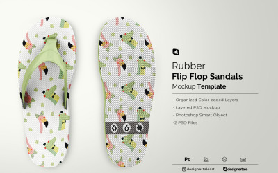 Gummi Flip Flop Sandalen Mockup