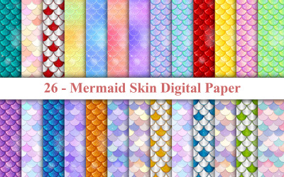 Meerjungfrau-Haut-Digital-Papier, Meerjungfrau-Haut-Muster, Meerjungfrau-Haut-Hintergrund