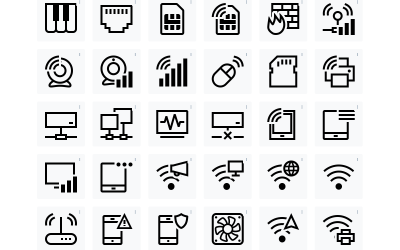 Pacote de ícones eletrônicos de peças de computador