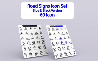60 Premium verkeersborden Icon Set