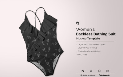 Women’s Backless Bathing Suit Mockup