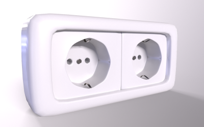 Electrical Socket Low-poly 3D model