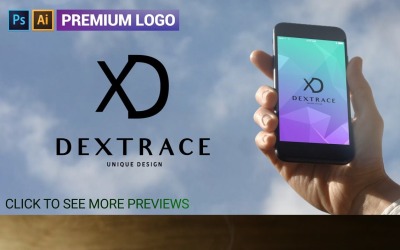 高级 D 字母 DEXTRACE 徽标模板