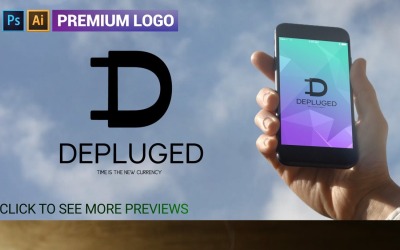 Modèle de logo Premium D Letter DEPLUGED