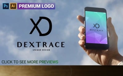 Modèle de logo Premium D Letter DEXTRACE