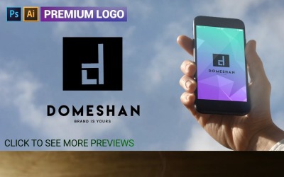 Modello di logo DOMESHAN con lettera D premium