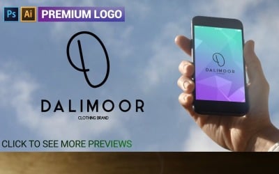 Plantilla de logotipo DALIMOOR de letra D premium