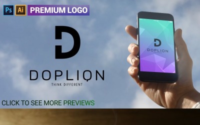 Premium D Harfi DOPLION Logo Şablonu