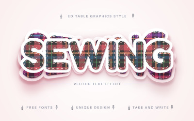 Tartan Textile - Editable Text Effect, Font Style, Graphics Illustration