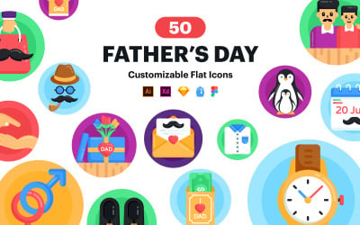 50 Father&#039;s Day Vector Icons