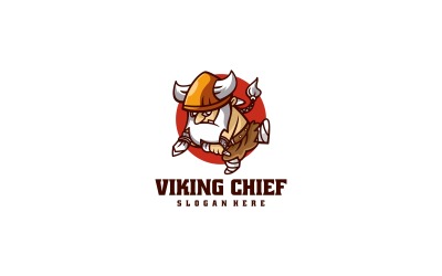 Logo kreskówka maskotka wódz Wikingów