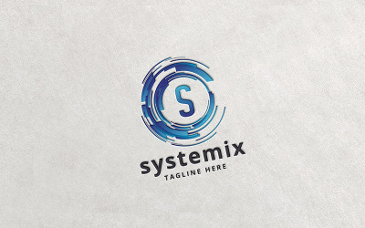 Logotipo profissional Systemix Letter S
