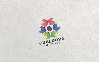 Modèle de logo professionnel Cube Nova