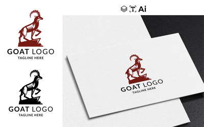 Mother Goat  Sanding On Rocks Logo Template