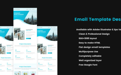 Multifunctionele zakelijke B2B e-nieuwsbrief Mailchimp e-mailmarketingsjabloon