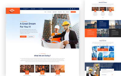 Plantilla de página de destino HTML5 de servicios de construcción de Builderex