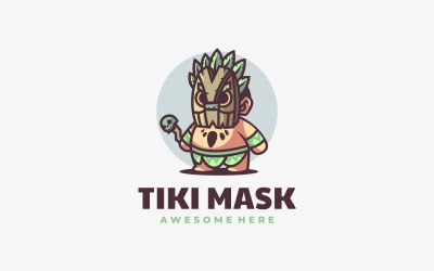 Tiki Mask Maskottchen Cartoon Logo