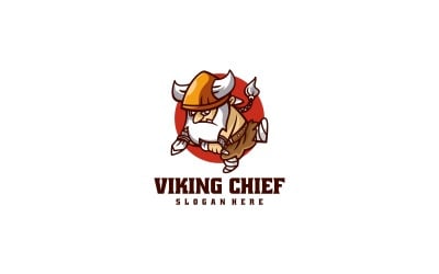 Viking Chief Mascot Cartoon Logo