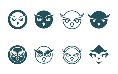 Búho Pájaro Logotipo Y Símbolo Vector V2