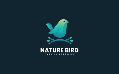 Création de logo dégradé oiseau nature