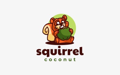 Design de logotipo de desenho animado de esquilo