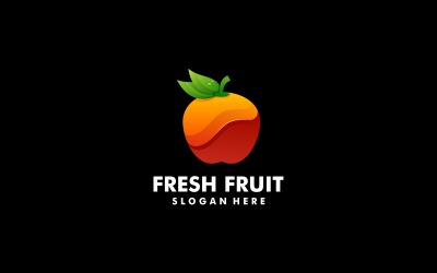 Diseño de logotipo degradado de fruta fresca