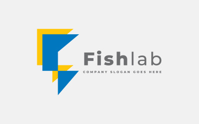 Modelo de logotipo da letra F do Fish Mart