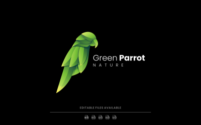 Gradientowe logo zielonej papugi